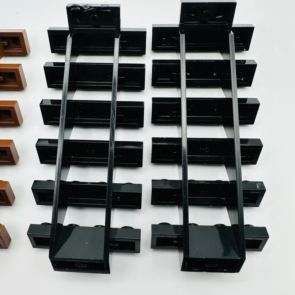 Lego Lot of 2 Brown & 2 Black Steps Stairs 30134 7x4x6 Straight Open Pre-owned‎